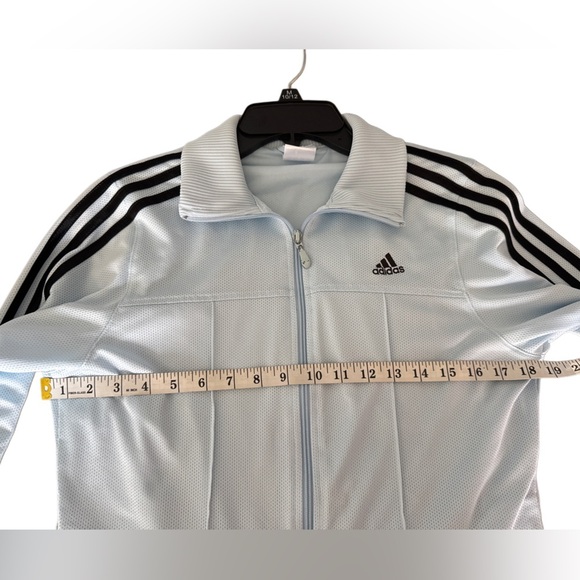 ADIDAS Women’s Track Cropped Baby Blue Jacket Sportwear Lightweight Size M - Picture 4 of 8